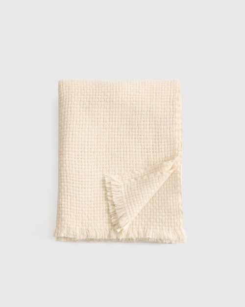 Ultra Luxe Basketweave Throw - Natural