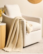 Ultra Luxe Basketweave Throw - Natural