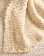 Ultra Luxe Basketweave Throw - Natural