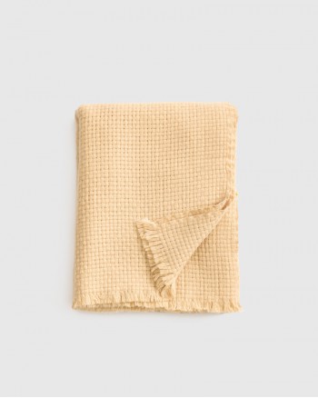 Ultra Luxe Basketweave Throw - Camel