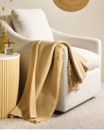 Ultra Luxe Basketweave Throw - Camel