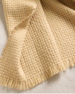 Ultra Luxe Basketweave Throw - Camel