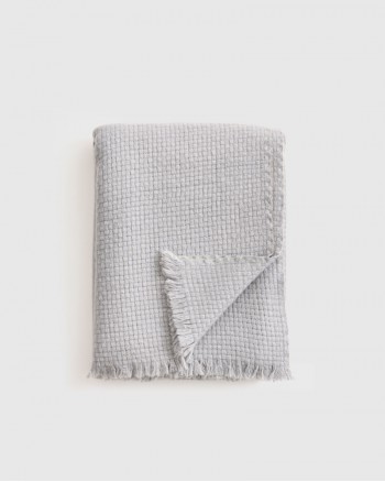 Ultra Luxe Basketweave Throw - Blue Fog