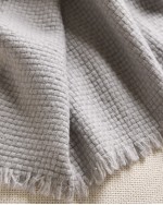 Ultra Luxe Basketweave Throw - Blue Fog