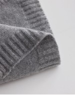 Luxe Knit Cashmere Baby Blanket - Heather Grey