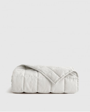 European Linen Toddler Quilt - White