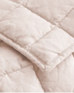 European Linen Toddler Quilt - Blush Pink