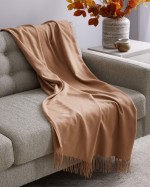 Mongolian Cashmere Throw - Camel