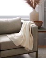 Cable Knit Cashmere Throw - Ivory