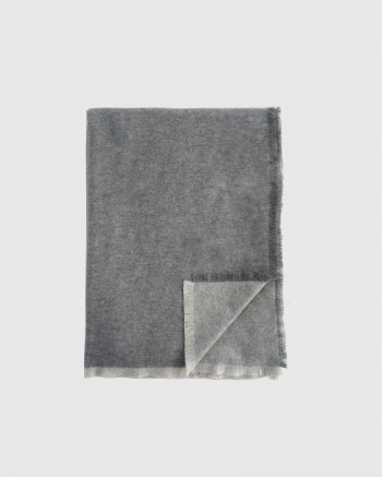 Cashmere Reversible Two Tone Throw - Light Grey/Charcoal