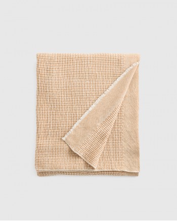 Cashmere Wool Patterned Throw - Camel