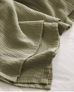 Organic Airy Gauze Blanket - Olive