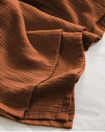 Organic Airy Gauze Blanket - Terracotta