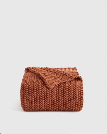 Cotton Fisherman Throw - Terracotta