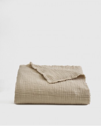 Organic Airy Gauze Throw - Dune