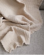 Organic Airy Gauze Throw - Dune