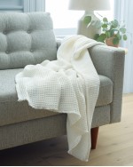 Organic Lofty Waffle Throw - White