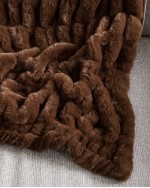 Textured Faux Fur Throw - Chocolate