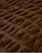 Textured Faux Fur Throw - Chocolate