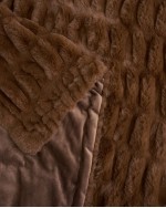 Textured Faux Fur Throw - Chocolate