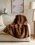 Luxury Faux Fur Throw - Truffle