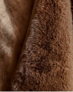 Luxury Faux Fur Throw - Truffle