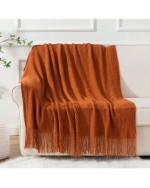 Christmas Throw Blanket For Bed Boho Decorative Throw Blanket For Couch Sofa Sage Green Knitted Blankets Throws Fall Decor 50 X60  - Caramel