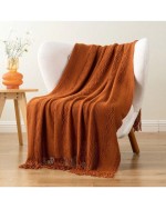 Christmas Throw Blanket For Bed Boho Decorative Throw Blanket For Couch Sofa Sage Green Knitted Blankets Throws Fall Decor 50 X60  - Caramel