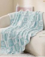 Blanket Super Soft Knit Throw Blanket Warm Cozy Reversible Blanket Fluffy Fuzzy Plush Lightweight Blanket For Couch Sofa Bed - Love Peace Blue