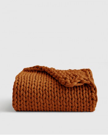 Chunky Knit Weighted Blanket - Terracotta