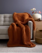 Chunky Knit Weighted Blanket - Terracotta