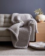 Chunky Knit Weighted Blanket - Light Grey